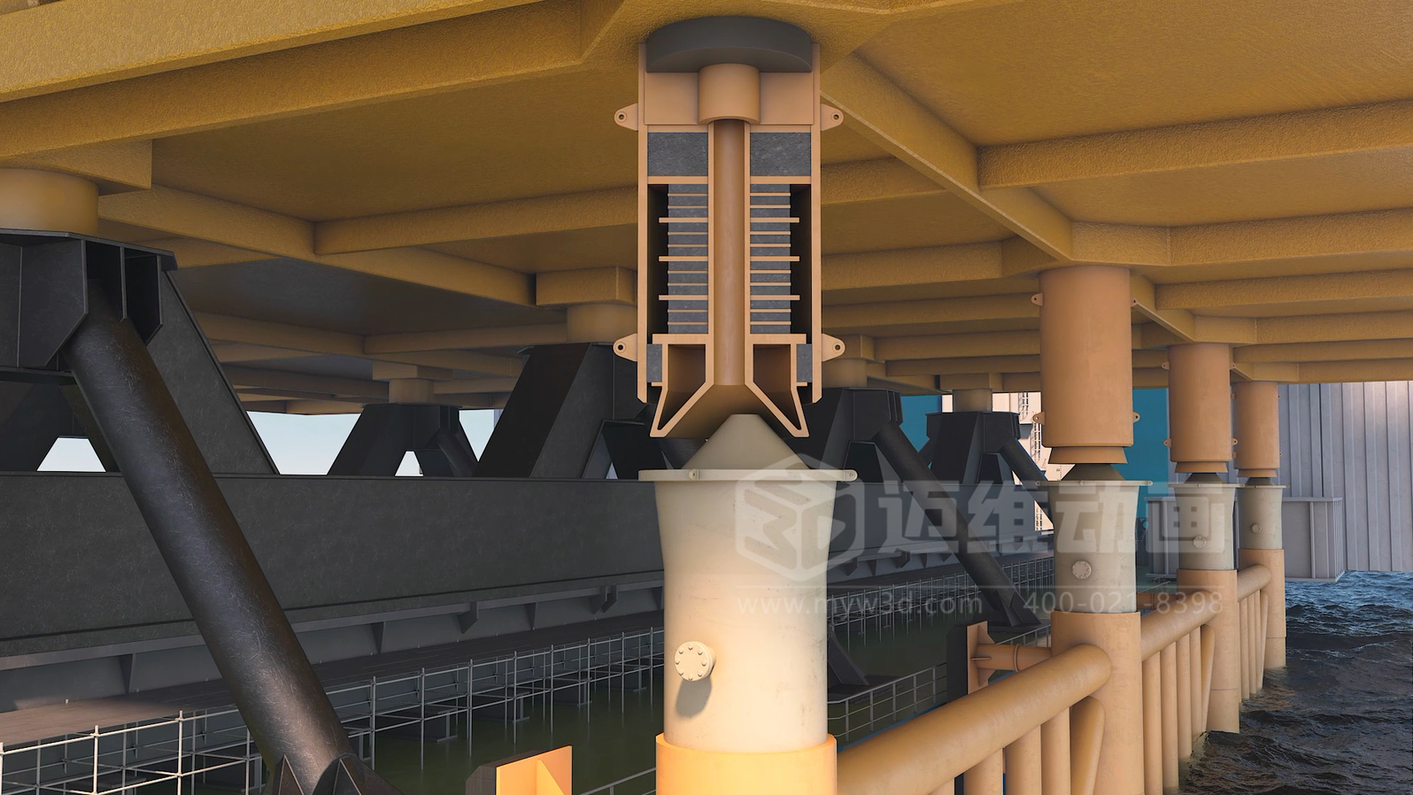 3萬噸級(jí)平臺(tái)浮托安裝三維動(dòng)畫展示(圖6)