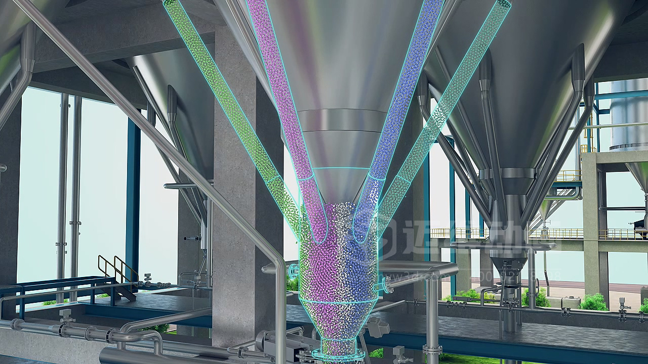 粉粒體物料處理系統(tǒng)三維動畫(圖7) 粉粒體物料處理系統(tǒng)三維動畫(圖7)