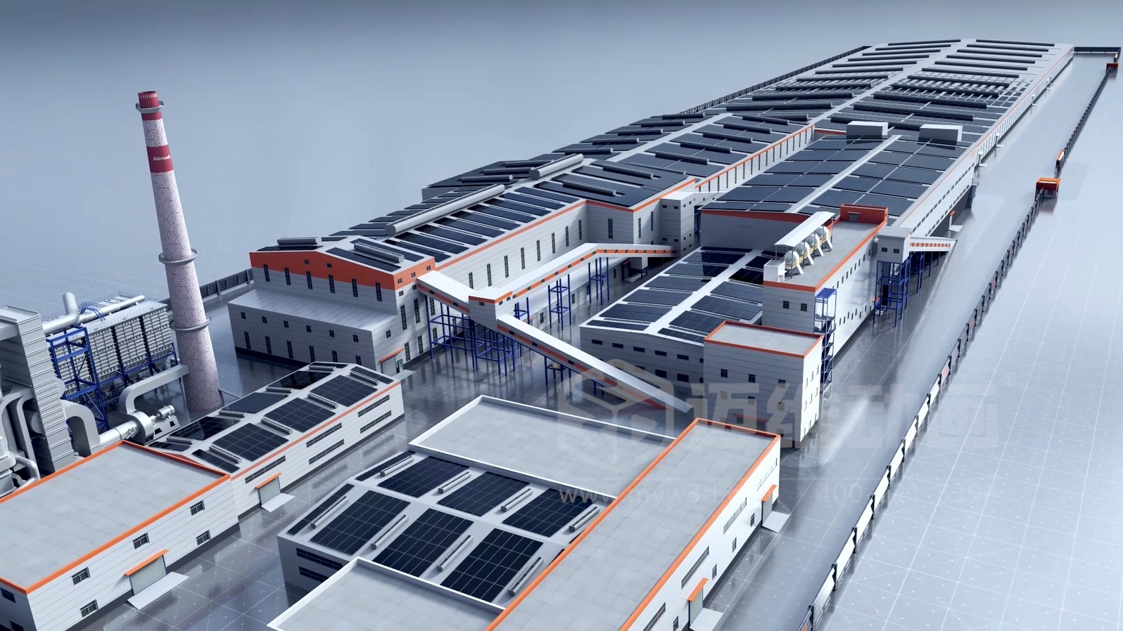 光伏玻璃工業(yè)自動(dòng)化生產(chǎn)線三維動(dòng)畫(圖1)